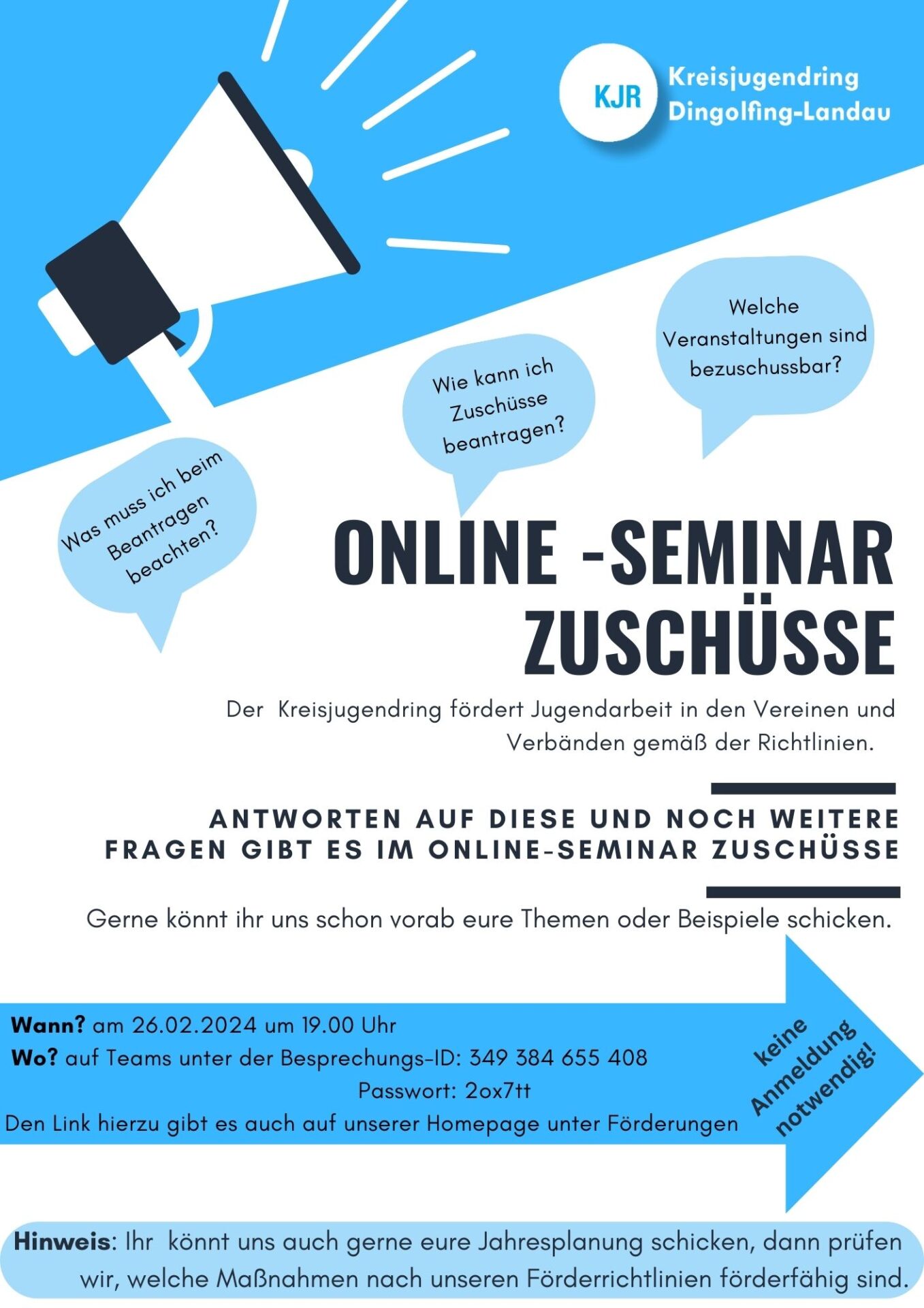 Online Seminar Zuschüsse