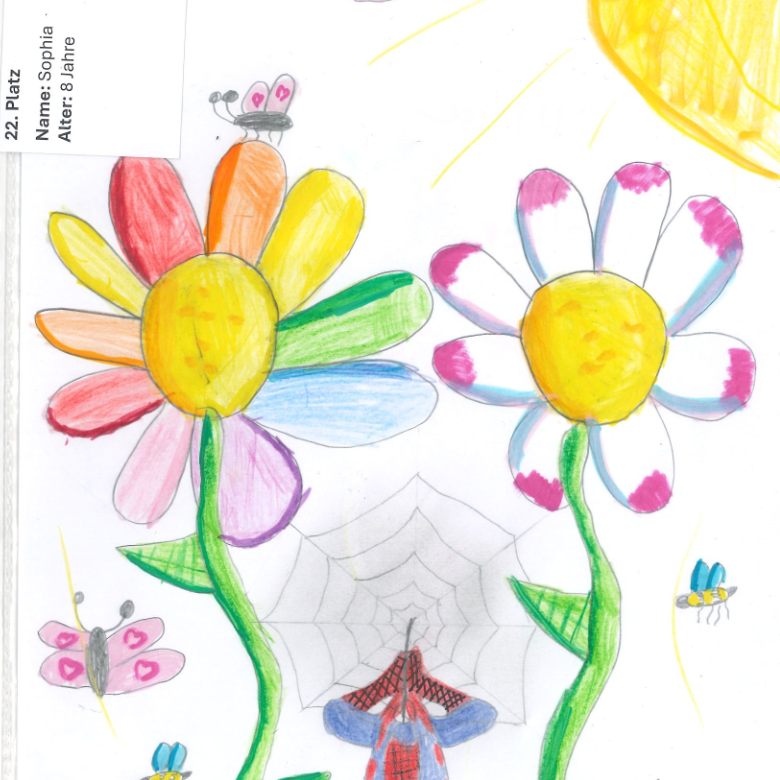 Das Bild ist von Sophia, sie ist 8 Jahre alt. Ihr Superheld ist Spider-Man.